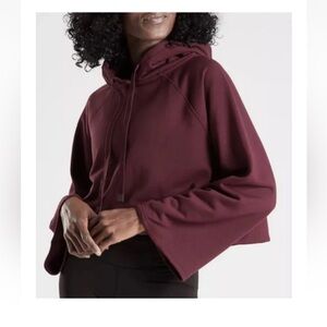 Athleta Burgundy Cropped Hoodie